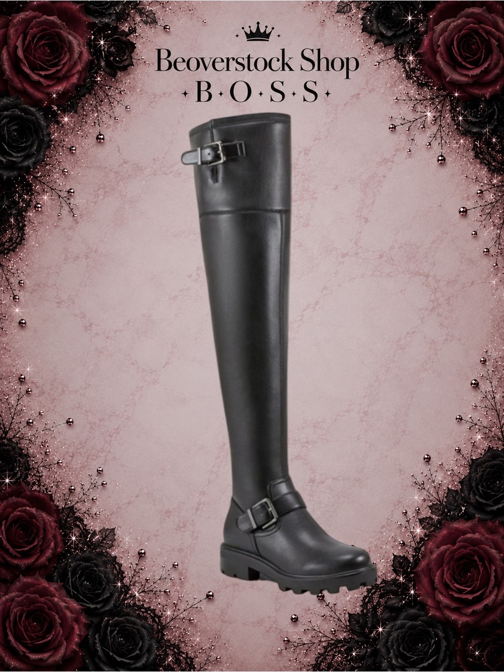 🔴New NIB Marc Fisher Black LTD Ganven Lug Sole Over the Knee Boot - 6M - Picture 1 of 9